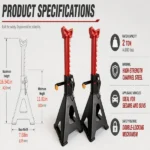 2 Ton Jack Stands Pair, Heavy‑Duty Adjustable Steel Car Jack Stands with Locking Pin, Safety Support for Auto Repair, Tire Change & Vehicle Maintenance - Image 11