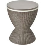 Brown Outdoor Imitation Rattan Ice Cooler Side Table 8Gal 2-Height Adjustable with Drain Plug - Image 7