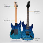 39in Electric Guitar H-H Pickups Trans Blue suit for Heavier Rock - Image 6