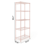 5-layer adjustable shelf with adjustable spacing, pin-type deformable structure, adjustable feet, display rack, iron, 54*29*150cm, powder coated with high-gloss powder - Image 4
