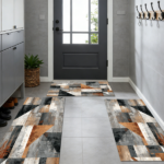 Three-piece kitchen rug set, non-slip and washable, abstract pattern kitchen hallway rug, soft and comfortable, suitable for sinks, floors, entrances, hallways and bathrooms. - Image 9