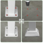 Handrails for Outdoor Steps, Iron Handrail Fits 3 Step, Transitional Handrail with Installation Kit, White - Image 9