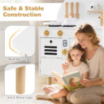 White Wooden Kids Play Kitchen with Interactive Stove & Sink, ASTM/CPSIA Compliant Pretend Cooking Set for Ages 3+ - Image 9