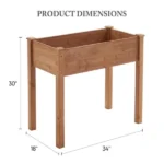 Bed - Cedar Planter with Non-Woven Liner, Bottom Drainage, 30-Inch Height, 34 x 18 x 30 in Sizes for Outdoor Plants Brown (Shipment from Walmart) - Image 2