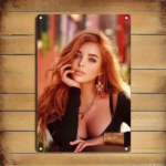 CIFbuy Redhead Woman Metal Wall Art, Brown Hair Green Eyes Iron Decor For Bedroom Bar Cafe TikTok, TikTok, Self-pickup Logiopics - Image 6
