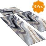 Three-piece kitchen rug set, non-slip and washable, abstract pattern kitchen hallway rug, soft and comfortable, suitable for sinks, floors, entrances, hallways and bathrooms. - Image 3