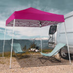 6x6ft Pop Up Canopy Tent, Outdoor Tent Canopy Foldable Portable Canopies for Camping, Patio, Easy Up Gazebo Canopy with Carry Bag Slant Legs pink - Image 14