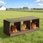 Nesting Boxes for Chickens, Wooden Chicken Nesting Box, Laying Eggs Nest Box for Chickens Hens Ducks, Gray, 3 Compartments - Image 5