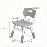 Height Adjustable Kids Desk and 4 Chairs Set, Graffiti Wipeable Tabletop Toddler Activity Table with Storage Baskets - Image 5