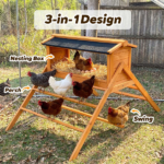 Large Chicken Coop with Upgraded Perches, Wooden Outdoor Chicken Cage with Large Nesting Box, Weatherproof Open Asphalt Roof for quick installation, Duck House, Rabbit Hutch - Image 7
