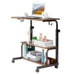 Vintage Brown P2 15MM Particle Board with Melamine Coating Adjustable Computer Desk with 3 USB + 2 AC Outlets - Image 10