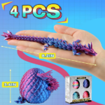 8" 3D Printed Dragon Eggs, Mystery Crystal Dragon Egg for Easter Basket Stuffers, Unique Easter Toys & Decor, Fantasy Tabletop Decor for Kids & Collectors (4 Pack) - Image 4