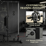 Black Lat Pull down Machine with Adjustable Seat And Flip-Up Footplate High/Low Pulley Home Gym Equipment - Image 8