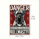 CIFbuy Vintage Bullmastiff Metal Sign 8x12 Inch Rustic Iron" Plaque Danger Protected By, Retro Wall Decor 2D Flat Home Ornament RustikTok, RustikTok, t Self-pickup Logiopics - Image 8