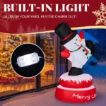 4.8FT Lighted Christmas Inflatable Decoration, Large Rotating Snowman with Motor, Funny Blow Up Yard Decorations with Built-in LED Lights for Holiday Party Front Yard Lawn Garden Decor - Image 7