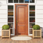 2-in-1 Wooden Garden Bench with 2 Planter Boxes, Fir Wood Outdoor Patio Seat for Yard & Lawn - Image 3