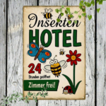 CIFbuy 1pc Retro Insect Hotel Tin Sign, Vintage Cartoon Bug Butterfly Bee Metal Wall Art, Nostalgic 2D Flat Decorative Sign 20cm TikTok, TikTok, m Self-pickup Logiopics - Image 7