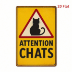 CIFbuy Retro Cat Metal Sign 2D Flat Yellow Black" Warning Sign, 7.87x11.81in Country Style Iron Art Wall Decor With Black Letters, Art Wall Decor With Black Letters, Durab Yellow Black WarikTok, Yellow Black WarikTok, t Self-pickup Logiopics - Image 8