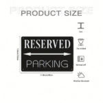 CIFbuy 1pc Classic Black Reserved Parking Sign, Warning Plaque With Directional Arrows, Arrows, 8x12 Inch Durable Iron Horizon PikTok, PikTok, ional Arrows Self-e ckup Logiopzon - Image 3