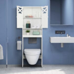 Double Door Fork Toilet Cabinet White - Image 48