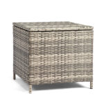 Outdoor PE Wicker Side Table with Storage, Patio Rattan End Table Square Container for Furniture Covers, Toys and Gardening Tools, Grey - Image 14