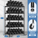5-Tier Wire Shelving with Wheels 24"W x 18"D x 72"H Adjustable Heavy Duty Steel Wire Rack, Metal Storage Shelves for Kitchen Pantry, Rolling Garage Shelving Unit, Black(Shipment from Walmart) - Image 4