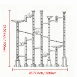  145-Piece Marble Maze Building Block Brain Game, Educational Race Track with 40 Glass & 5 Glow-in-the-Dark Marbles - Image 2