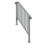 Silver Outdoor 3-Step Iron Handrail - Image 3