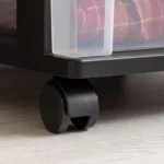 4-Drawer Narrow Plastic Storage Drawer Cart, Black, Set of 2 - Image 3