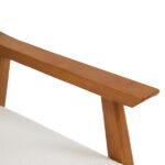 Solid Wood Armrest Teddy Velvet Simple Single Indoor Lounge Chair Backrest Creamy-White - Image 20