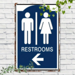 CIFbuy Traditional Tin Restroom Sign 8x12 Inch, 2D Flat" Wall Mounted Bathroom Directional Sign With Male Female Symbols, Sign With Male Female Symbols, Durable Metal 2D FikTok, 2D FikTok, t Self-pickup Logiopics - Image 7