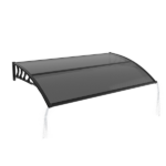 Awning for Door Entrance with Drainage Sink, 40x60 Inch Window Canopy Exterior, UV Rain Snow Protection for House Porch Patio Deck, Black Bracket & Brown Board - Image 4
