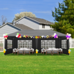 Same Code 74593042 Same Code 39118565 10'x20' Outdoor Party Tent with 6 Removable Sidewalls, Waterproof Canopy Patio Wedding Gazebo, Black - Image 13