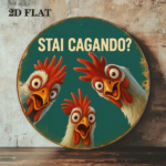 CIFbuy 1pc Funny Chicken Aluminum Sign 8x8 Inch, What Are You Doing Vintage Round Plaque, Decorative Metal Wall Art For Kitchen Restaur TikTok, TikTok, Self-pickup Logiopics - Image 5