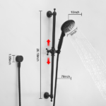 ‌6-Setting Handheld Shower Combo with Slide Bar & Pause Switch (Chrome) - Image 5