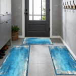 Three-piece kitchen rug set, non-slip and washable, abstract pattern kitchen hallway rug, soft and comfortable, suitable for sinks, floors, entrances, hallways and bathrooms. - Image 10
