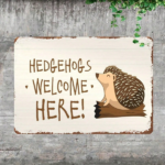 CIFbuy Hedgehog Welcome Sign, Animal Yard Decor, Weather Resistant Distressed Finish, Distressed Finish, Easy Mount Porch G RustiikTok, RustiikTok, istant Distressed Finish Self-utckup Logioph G - Image 6