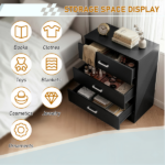 3-Drawer Chest with Textured Finish Drawer Dresser 22.05*12.99*25.98in Black - Image 6