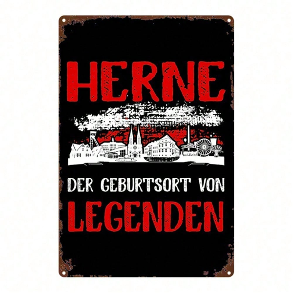 55194f54-3cbc-48bf-bfb2-b5787d0c46bc.png CIFbuy 1pc Vintage Herne Germany 2D Flat Metal Sign, 8x12 Inch Durable Tin Plaque, Retro Decor For Home Bar Bedroom Kitchen Restaurant TikTok, TikTok, Self-pickup Logiopics - Image 1