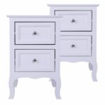 Oid Code 48714449/34800355 2pcs Country Style Two-Tier Night Tables Large Size White - Image 4