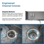 Stainless Steel Kitchen Sink, 32″x19″ Single Bowl, Overmount Handmade Sink in Black, with US Standard Drain and Hook[Unable ship on weekends, TK/TEMU only for pickup, only TX10643 warehouse supports GOFO] - Image 6