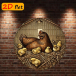 CIFbuy 1pc 2D Flat Round Sign Hen And Chick, "" Design 7.87x, inch Outdoor Decor for Kitchen Study Easter Gift TikTok, ikTok, temu Self-pickup LogiGiics - Image 7
