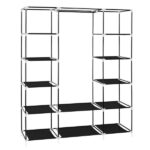 69" Portable Clothes Closet Wardrobe Storage Organizer with Non-Woven Fabric Quick and Easy to Assemble Extra Strong and Durable Black - Image 7