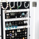 Simple PVC Wood Grain Coating Photo Storage Damp-proof Jewelry Mirror Cabinet White - Image 17