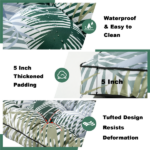 Outdoor Bench Cushion, 63 × 20 × 4 Inch, Tufted Waterproof Swing Cushion with Ties, for Patio Bench or Window Seat - Image 4