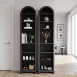 8-Tier Arched Dome Display Rack Particleboard Melamine-Faced Bookshelf 15.75*11.81*70in Black - Image 10