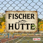 CIFbuy Vintage German HÜTTE 2D Flat Metal Sign, Fishing Theme Wall Art With Fun Quotes, Farmhouse Decor For Home Bar Gar 2D FlaikTok, 2D FlaikTok, Self-Thckup Logiopar - Image 8