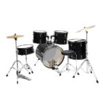 [Do Not Sell on Amazon] Full Size Adult Drum Set 5-Piece Black with Bass Drum, two Tom Drum, Snare Drum, Floor Tom, 16" Ride Cymbal, 14" Hi-hat Cymbals, Stool, Drum Pedal, Sticks - Image 7
