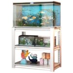 40-50 Gallon Fish Tank Stand - Metal Aquarium Stand, 31.5 "L x 18 "W x 34"H Adjustable Heavy Duty Reptile Tank Stand, Adjustable 3-Tier Fish Tank Rack Shelf for Home Office, Tank Not Included - Image 4