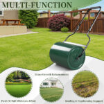 16in Heavy Duty Steel Lawn Roller, Garden Roller Can Be Filled with Water or Sand, Hand Roller with U-shaped Handle, Green & Black - Image 16